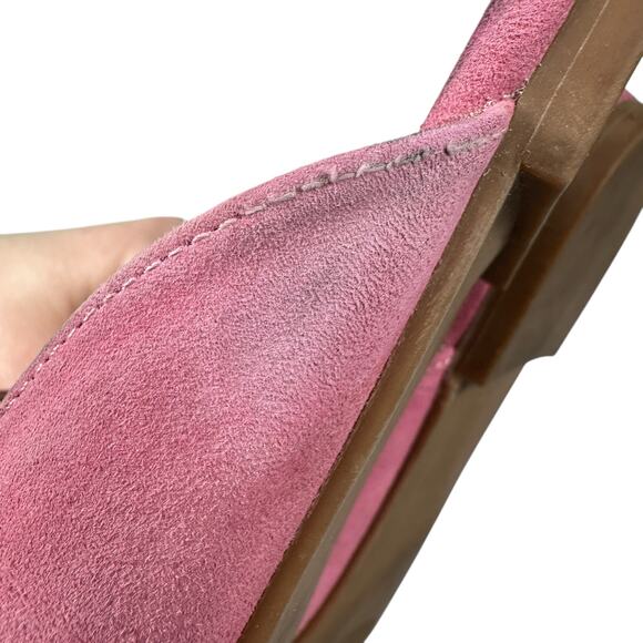 Steve Madden Chunky Gold Chain Pointed Toe Mule Barbie Pink Suede Size 6.5 - Picture 14 of 16